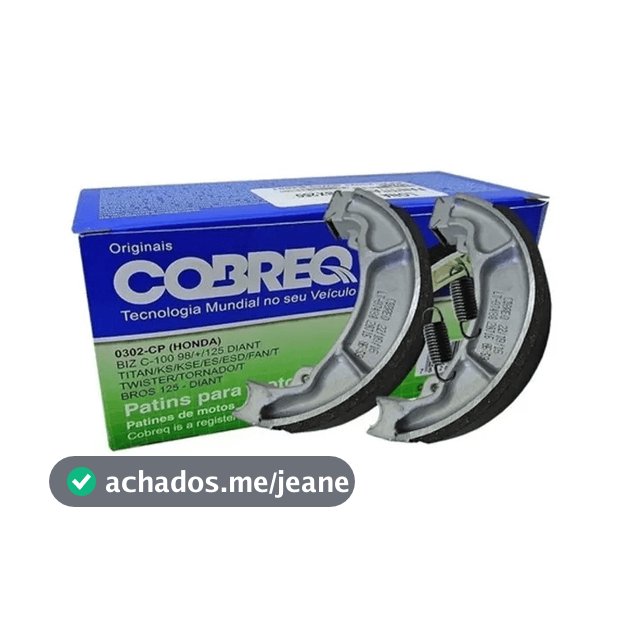 Lona De Freio Traseira Moto Cg/titan/fan/start 125 150 160 Cobreq 0302-Cp