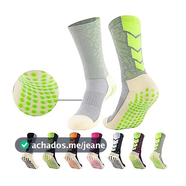 Kit 3par Meias de futebol masculinas com aderência absorção de suor sola de toalha treino