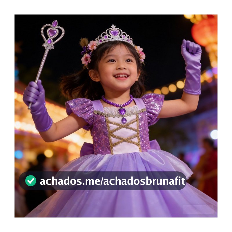 Novo Conjunto de Vestido de Princesa de Cabelo Longo para Meninas Crianças Fantasia de Cosplay Elegante para Festa de An
