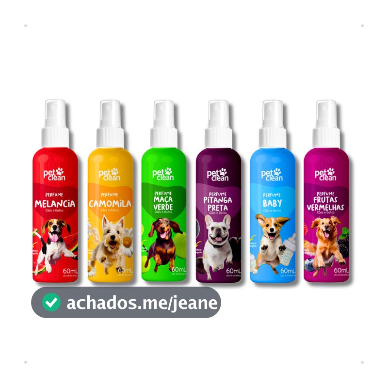 Perfume Colônia Pet Shop para Cachorro e Gato Linha Fragrâncias 60ml Vários Aromas - Pet Clean