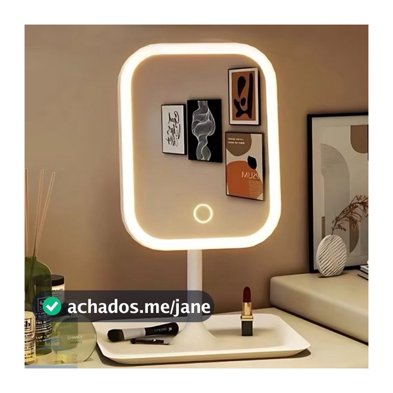 Espelho Decorativo com LED de Mesa Redondo / Quadrado