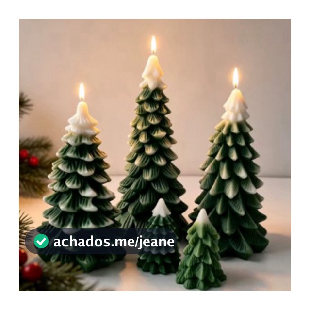 Vela Aromática Árvore de Natal - Decorativa - Tamanhos P e M