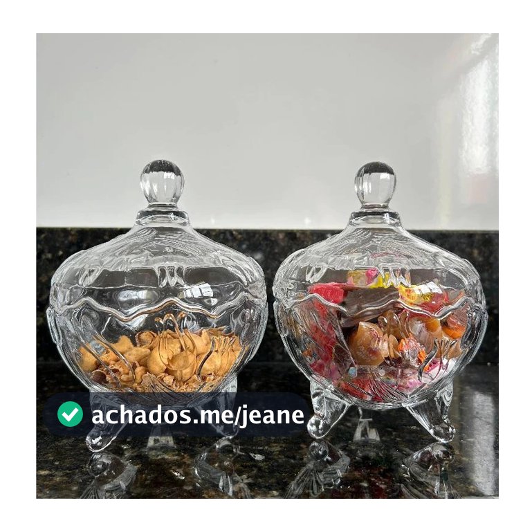 Bomboniere Baleiro de Vidro 500ml com Pé Potiche Decorativo Porta Doces Premium