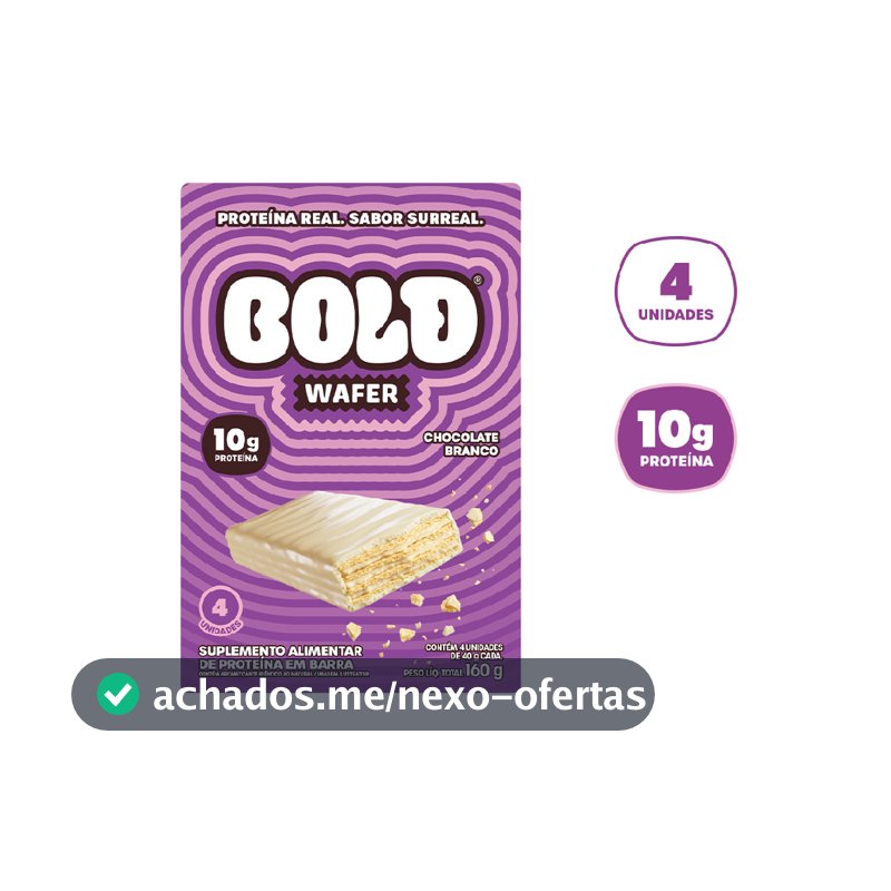 BOLD WAFER CHOCOLATE BRANCO 40G - KIT 4 UND.