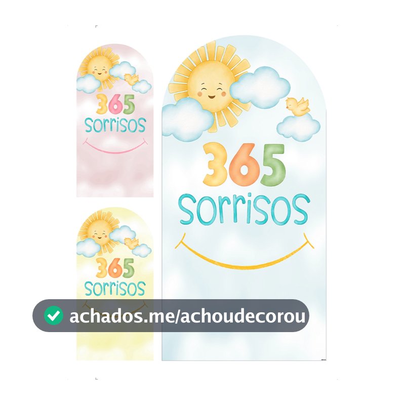 Capa Painel Romano Arco 3D Picolé Decoração de Festa em Tecido com Elástico 365 Sorrisos 2x1m