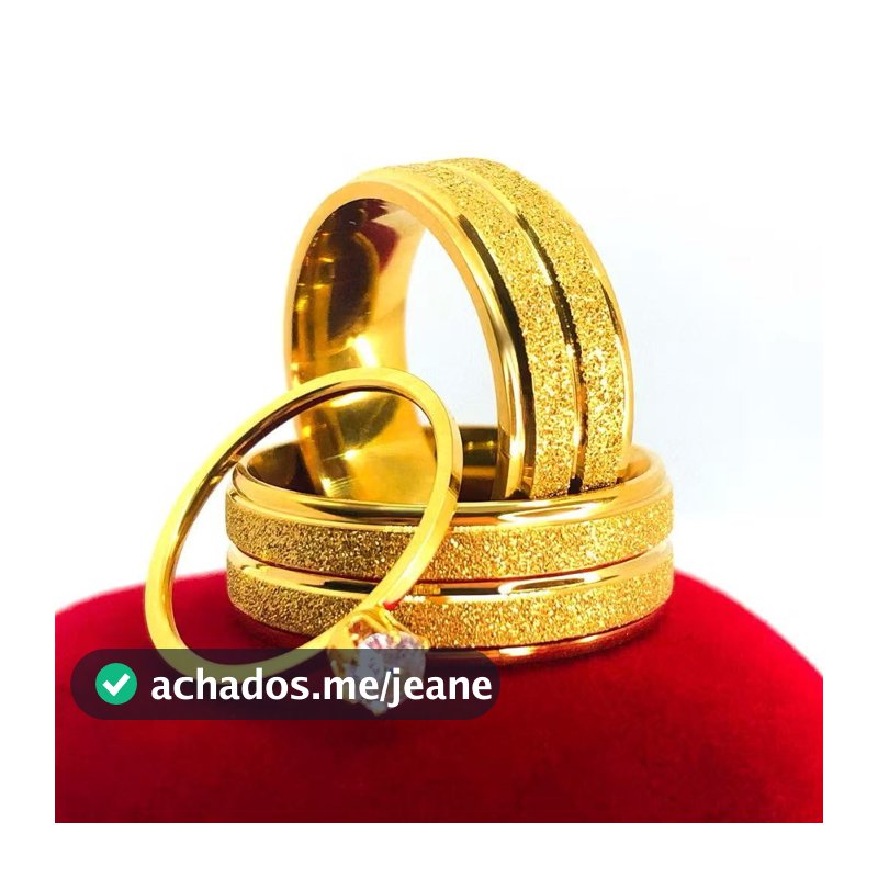 Par Aliança Tungstênio 8mm Folheada Banhada Ouro Aliança Namoro Noivado dourado