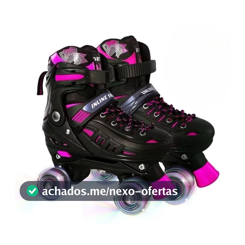 Patins Infantil 4 Rodas Com Luz De Led Com Kit Proteção ou Sem Proteção Envia Rapido