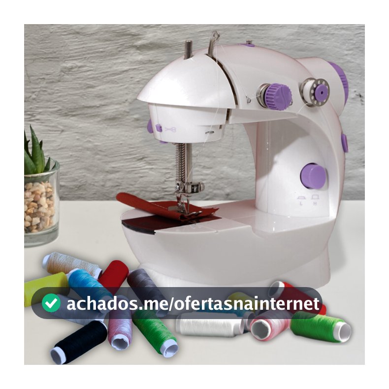 Mini Maquina Costura Portátil Elétrica + Pedal Bivolt Mais 20 Tubos de Linhas Em  Poliéste Coloridas