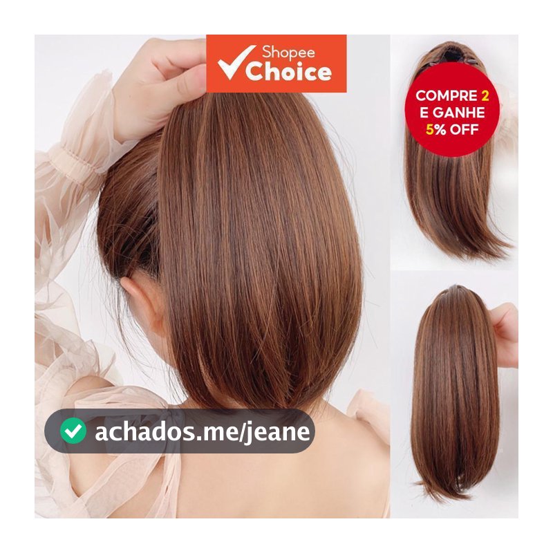 Peruca De Rabo De Cavalo Reto Com Clipe De 38 Cm , Extensões De Cabelo Naturais E Fofas Para Mulheres