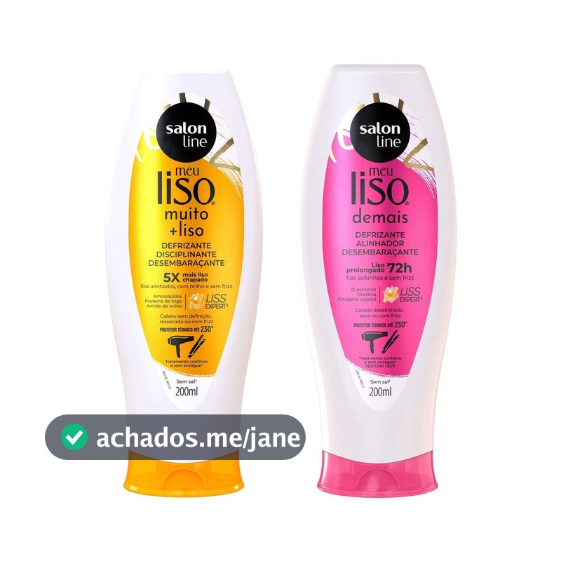 Kit Defrizantes Meu Liso Demais e Muito+Liso e 200ml Salon Line