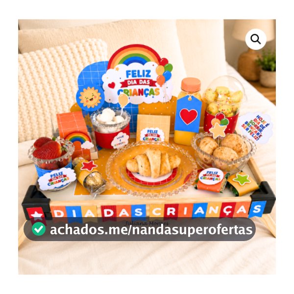 Kit Café da Manhã - Aniversário Menino (a) Dia das Crianças Kit Papelaria Festa Na Bandeja Vários Temas