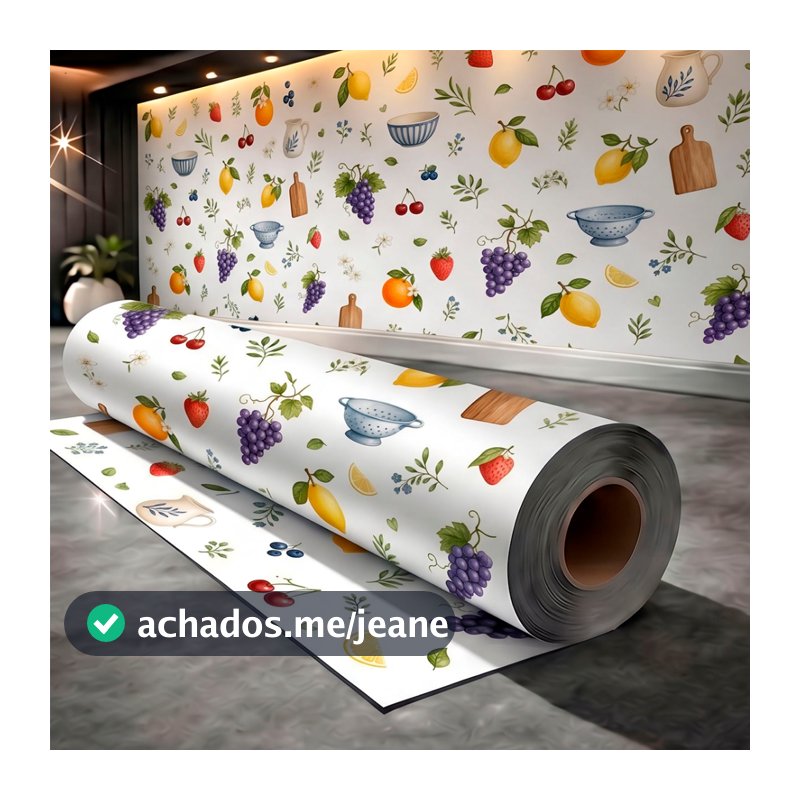 Papel de Parede Adesivo Para Cozinha Frutas Vintage Retro Decoração Lavável Autocolante Decorativo