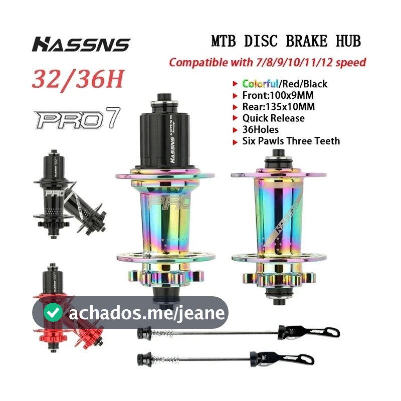 Cubo de Bicicleta de Montanha HASSNS PRO7  36 Furos com Rolamentos Cubo Traseiro de Bicicleta 7-12 velocidade