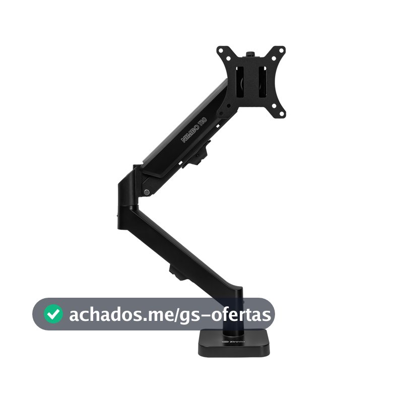 Suporte Articulado Para Monitor 13 a 32 Pistão a Gás Ajustável Zinnia Nimbo 110 Preto