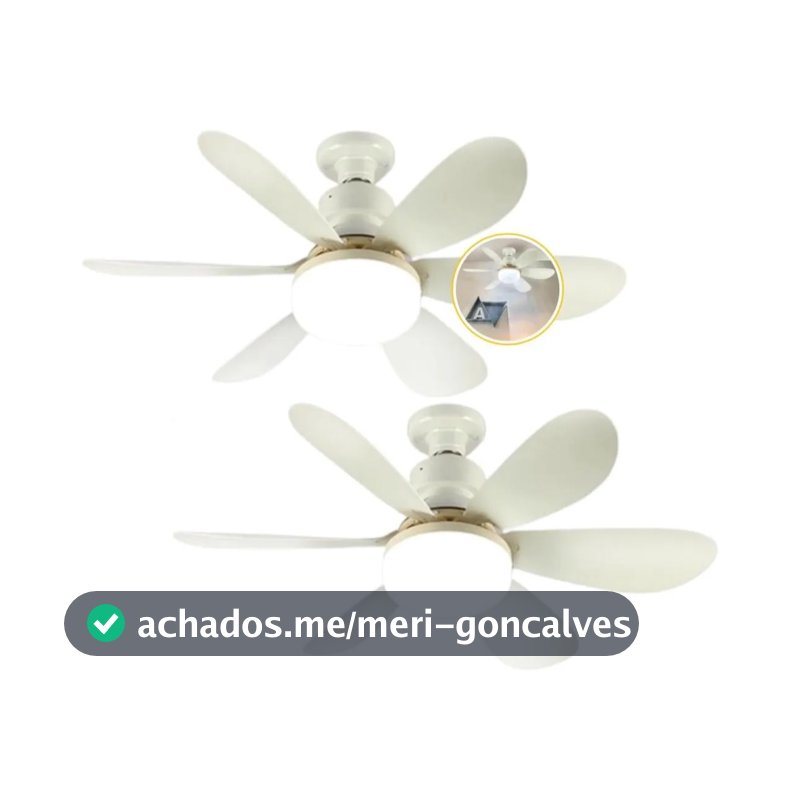 Kit Ventiladores de teto Com Luz 3 em 1 com Controle Remoto Bivolt LED 110V-220V
