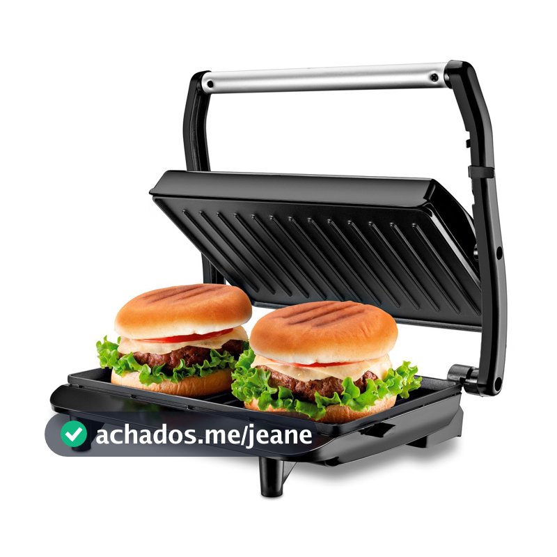 Sanduicheira e grill antiaderente 1000W inox - Mondial