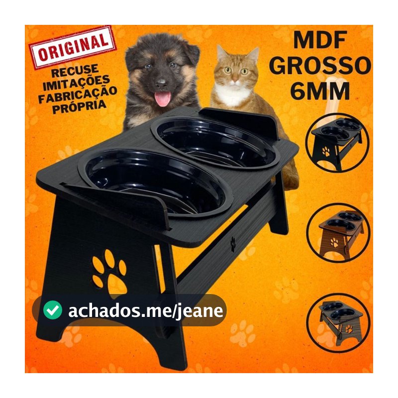 Comedouro Bebedouro Pet Elevado Para Gato e Cachorro Com TAMPAS