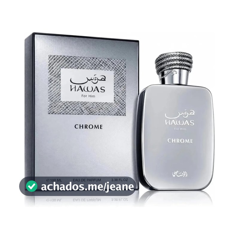 Perfume Hawas Chrome Rasasi For Him Eau de Parfum 100ml Original Masculino Importado