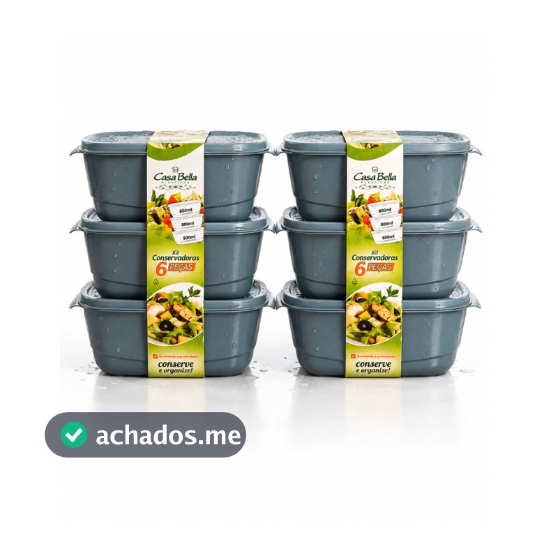 Kit 6 Potes Herméticos Plásticos | Pague 3 Leve 6 | Alta Qualidade para Organização de Cozinha