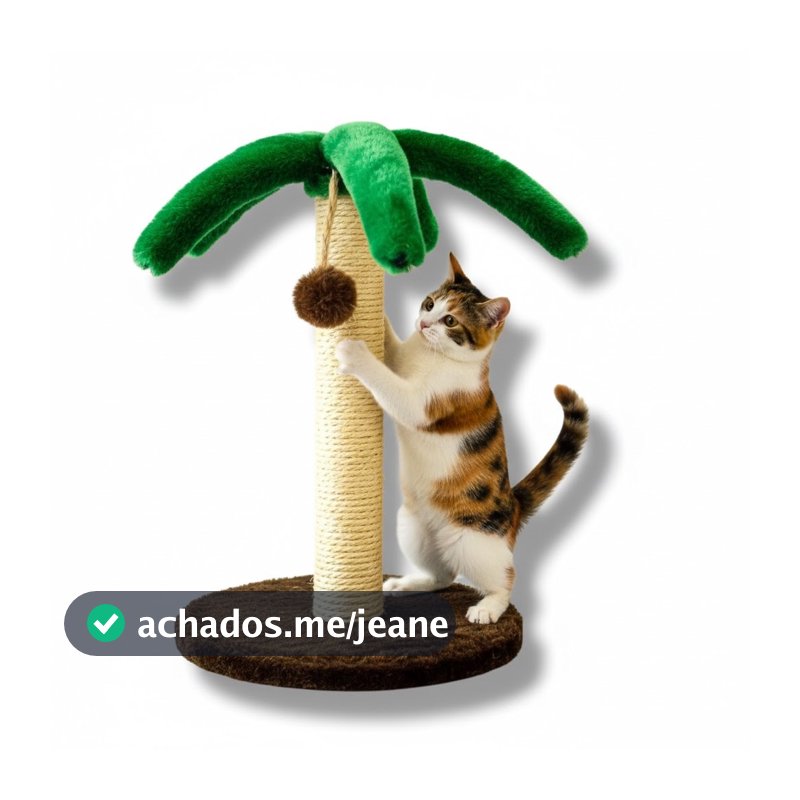 Arranhador Para Gatos Poste com Brinquedo Exclusivo Coqueiro Premium