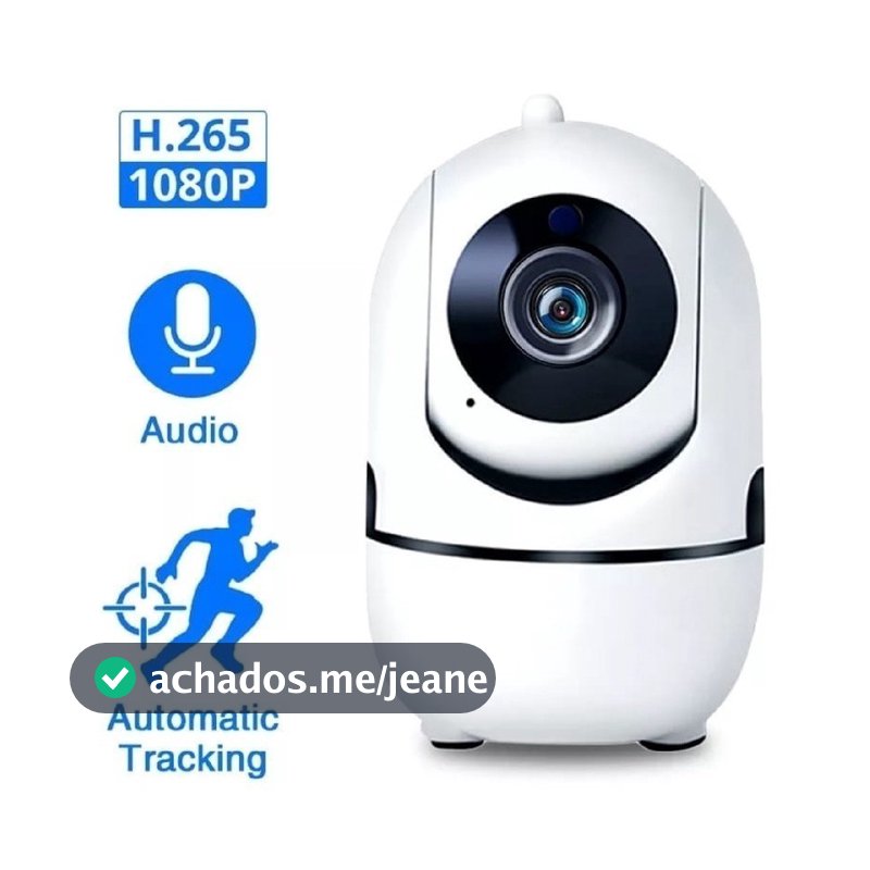 Câmera de Segurança WiFi 360° Full HD 1080p com Áudio, Visão Noturna e Rastreamento Automático | Monitoramento celular