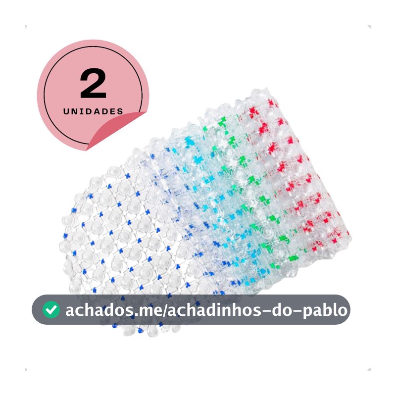 Kit 2 Tapetes Antiderrapantes Box Banheiro Transparente PVC Segurança Antiderrapante Limpeza Lavável