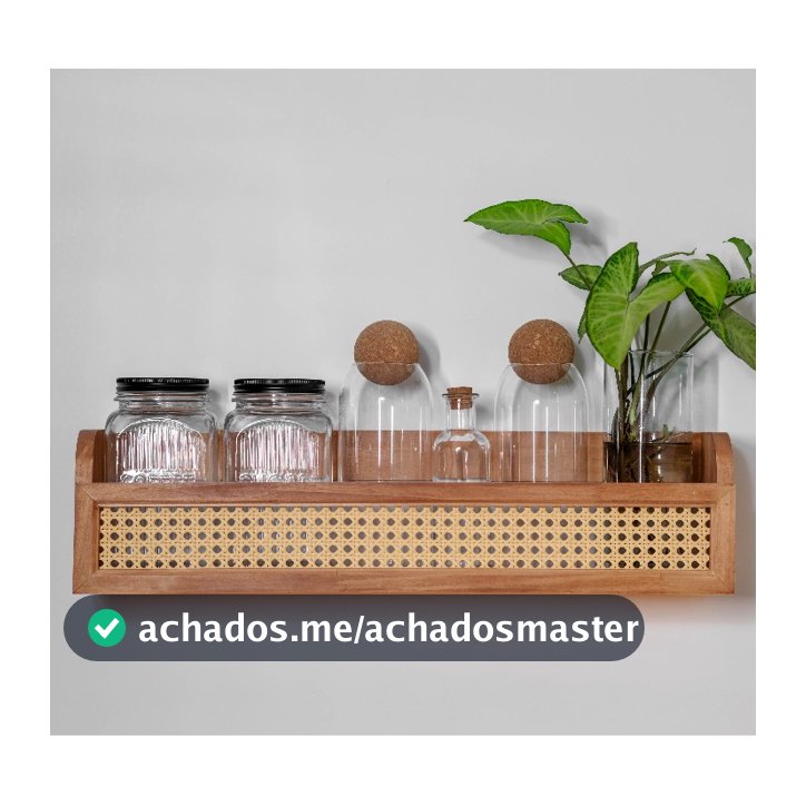 Prateleira palhinha decorativa para livros e multiuso