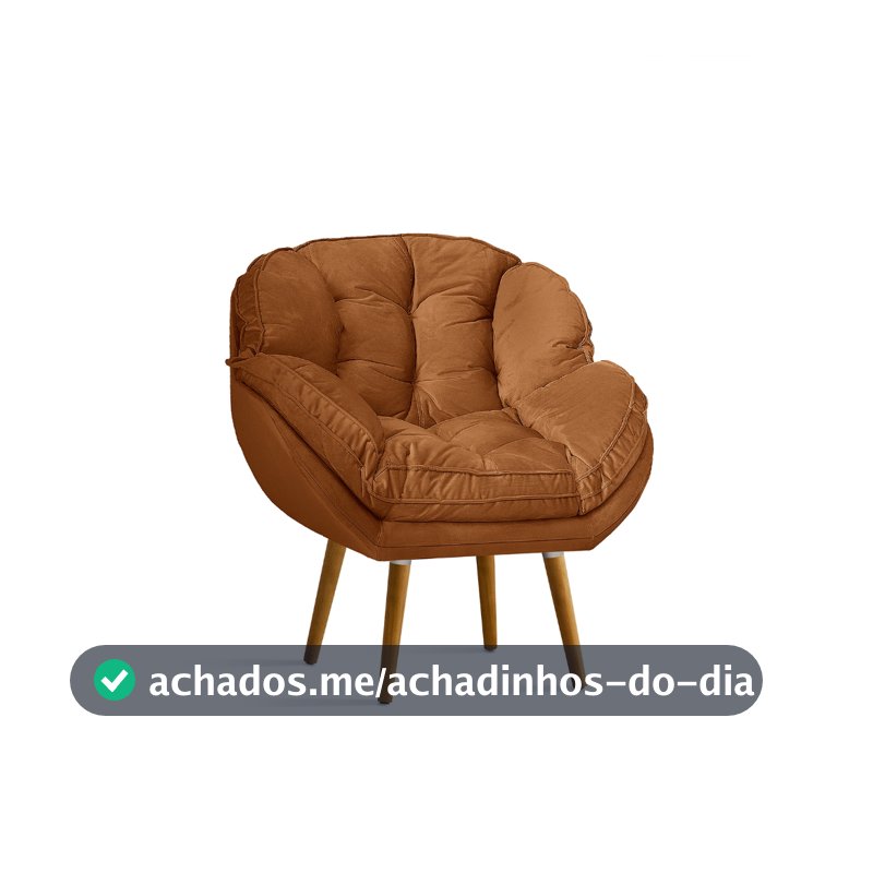 Poltrona Decorativa Tecido Suede Sala Quarto Hall Clínica Consultório Estética