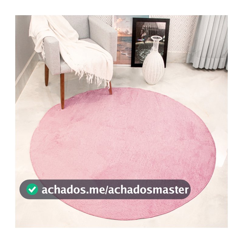 Tapete Redondo Sala Quarto Pelo Curto 150x150