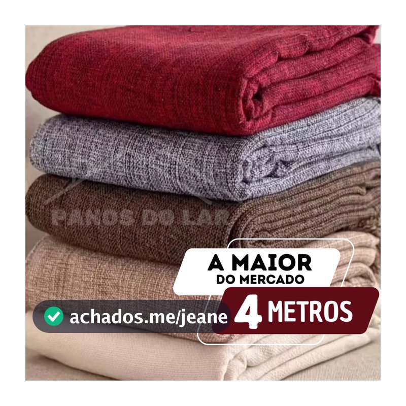 Manta para Sofá e Cama 4,00x1,80 Gigante Capa Protetor Sofa Retratil 2 e 3 Lugares Grande Terracota