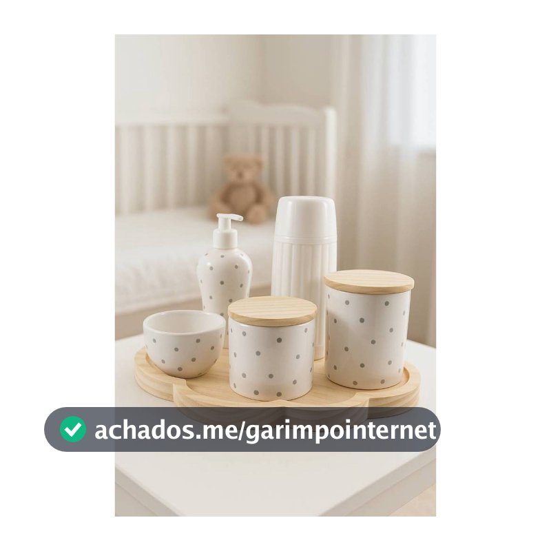 Kit Bebê Higiene Porcelana Bandeja Nuvem Madeira Organizador Decoração Menino Menina Com Garrafa xadrez