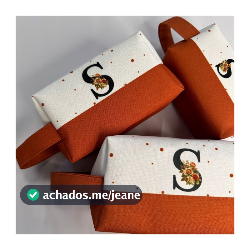 1 unid Necessaire box personalizada com inicial organizador de maquiagem bolsinhas Necesser