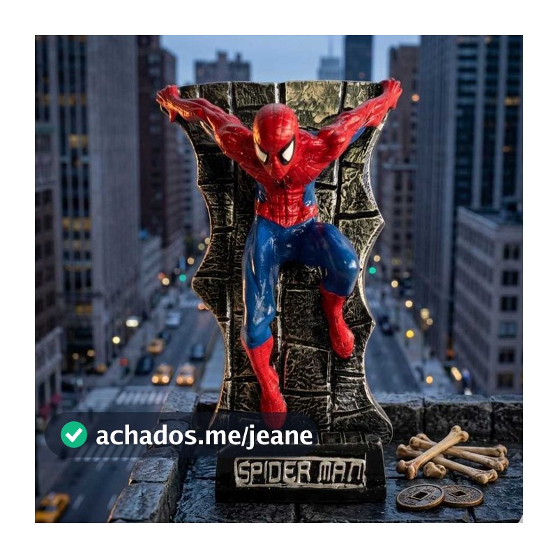 Action Figure Homem Aranha na Parede em Resina 19cm Colecionável Decorativo