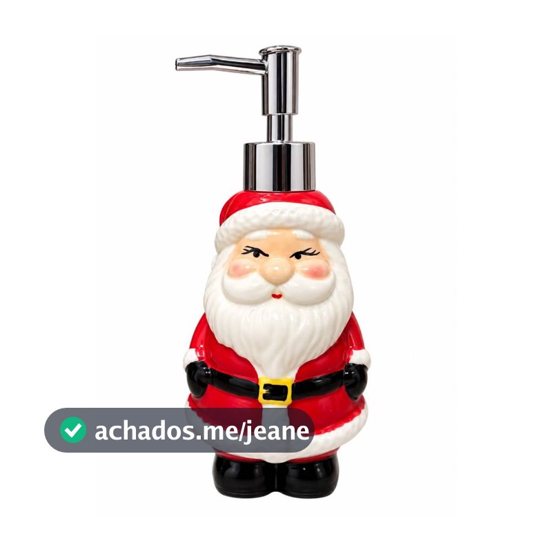 Dispenser Porta Sabonete Líquido Papai Noel Natalino Decoração de Natal Banheiro Lavabo