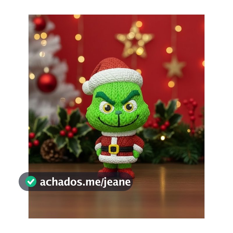 Enfeite Natal Boneco Grinch Papai Noel