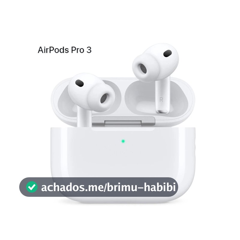 Fone de Ouvido Apple AirPods Pro 3 USB-C Magsafe com Cancelamento Ruído Original Apple