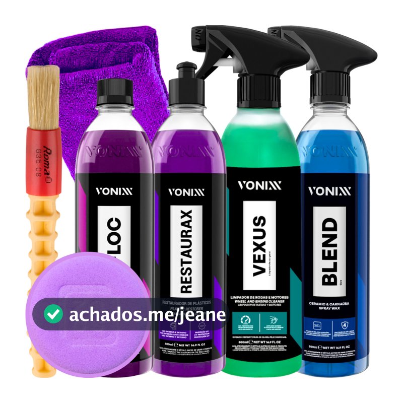 Kit Shampoo V-Floc Cera Blend Vexus Limpa Rodas Restaurax Vonixx