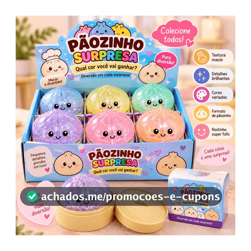 Pãozinho Squishy Antiestresse Com Cestinho Brilha No Escuro Cores Aleatórias 5,5cm/8,5cm Brinquedo Sensorial Para Alívio
