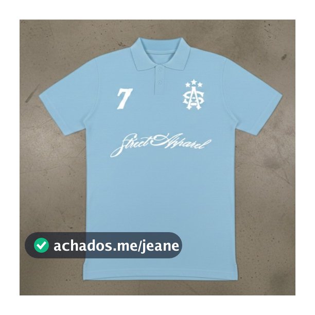 Camisa Polo Unissex SA7Azul Bebê feita em algodão