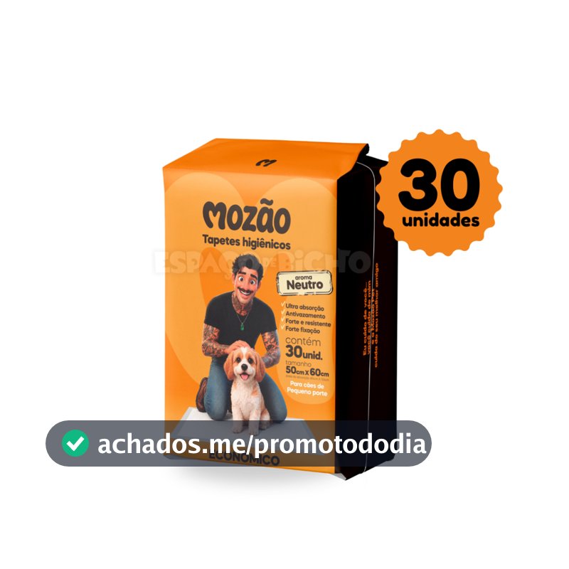 Kit Tapete Higiênico Mozão Aroma Neutro 50cm x 60cm 30unidades
