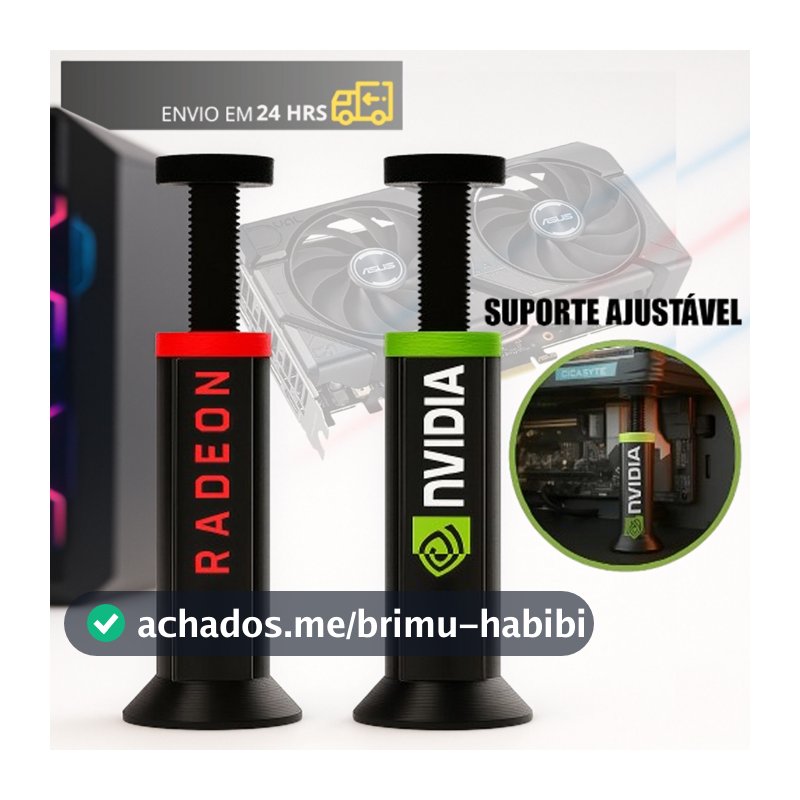Suporte para Placa de Vídeo GPU Ajustável Nvidia e Radeon Universal