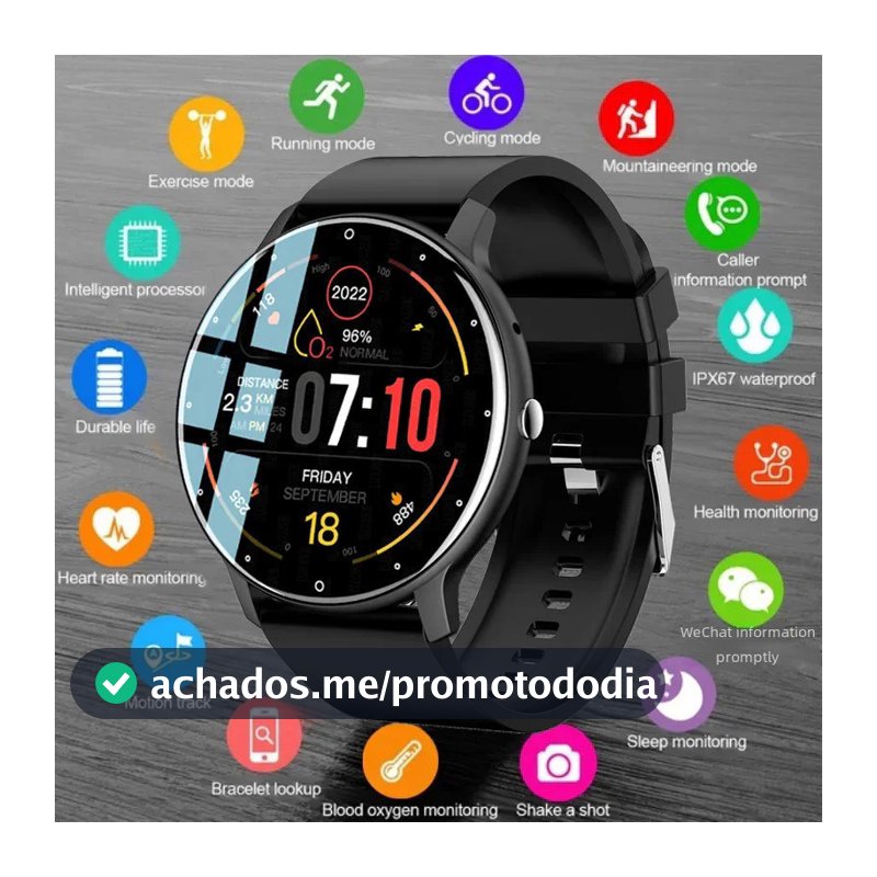 Novo Smartwatch Relógio Inteligente Assistente De Voz Bluetooth Chamada À Prova D'água Homens Mulheres Fitness Esportivo