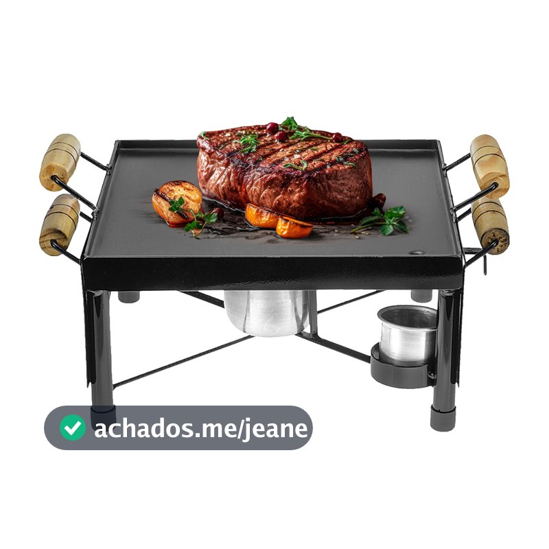 Chapa a Álcool Fogareiro Churrasqueira 1 Boca Multiuso Rechand Em Ferro