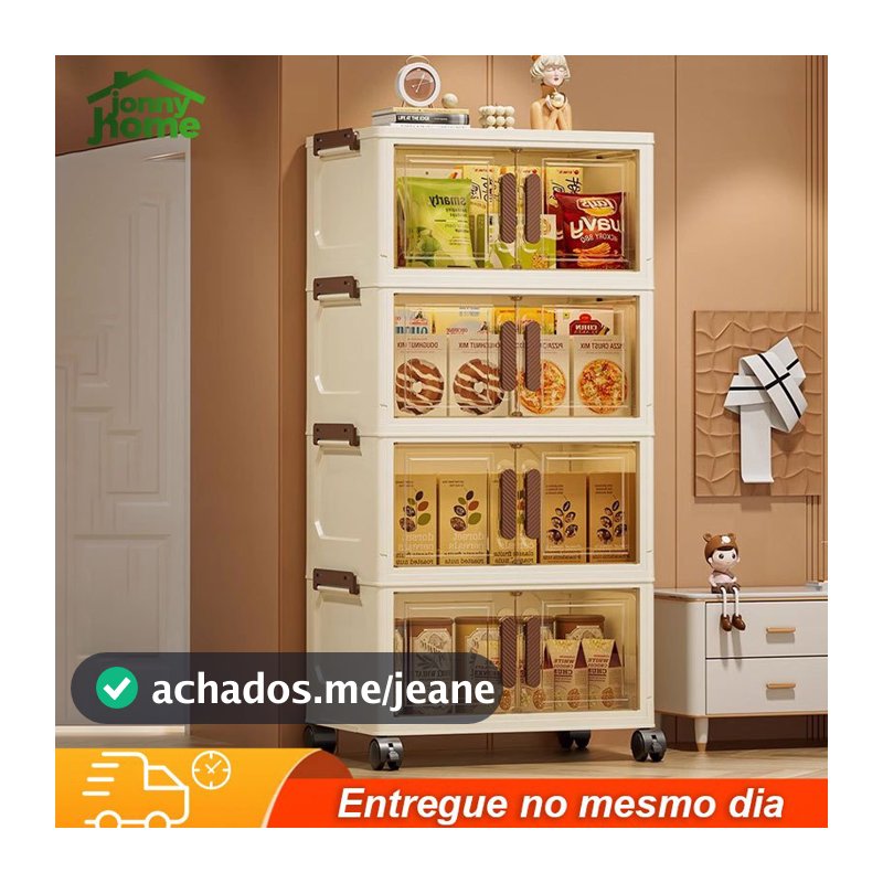 Caixa organizadora armario armazenamento dobrável empilhavel com porta rodinhas multiuso