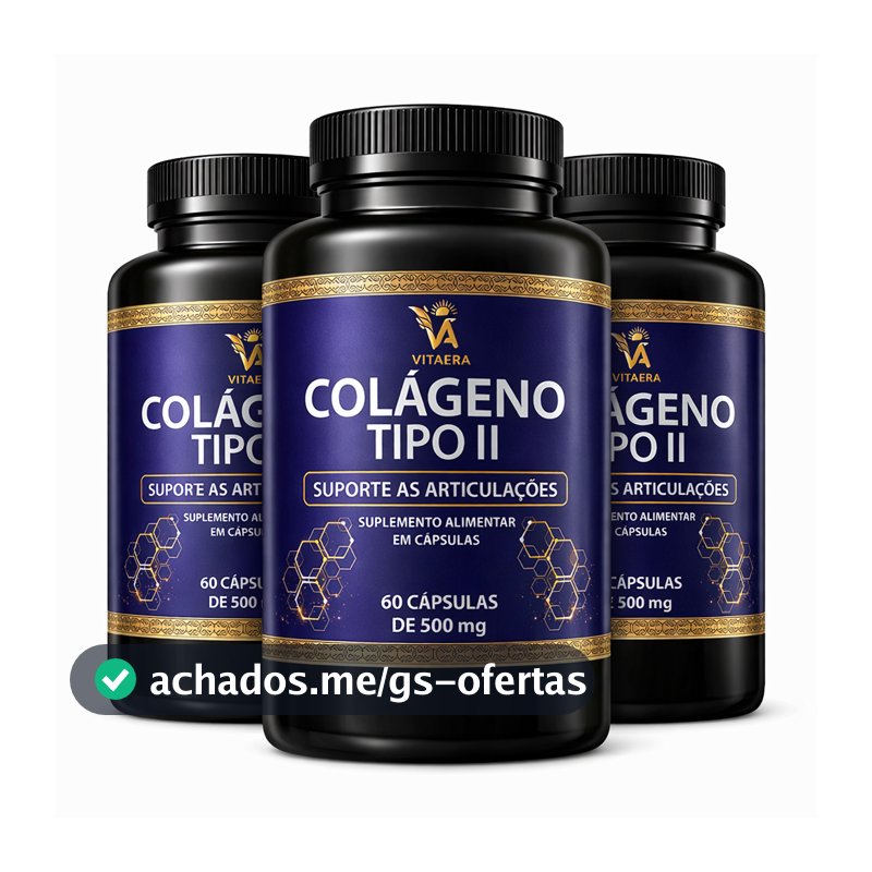 Colágeno Tipo II Não Desnaturado 40mg 60 Cápsulas Articulações Cartilagem Vita Era