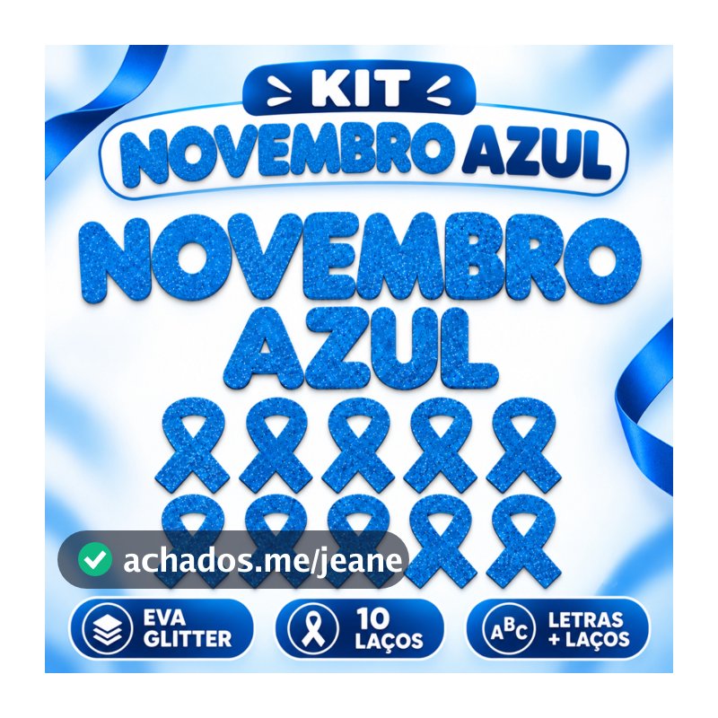 Letra Frase Eva Novembro Azul 13cm com Laço