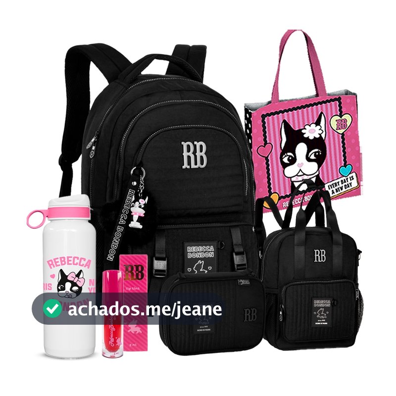Kit Escolar Mochila Bolsa Rebecca Bonbon Soft Estojo Box Lancheira Térmica Juvenil