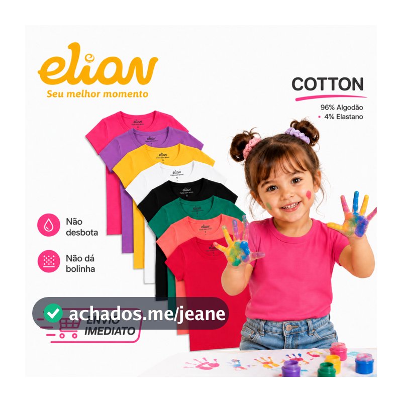 Blusa Infantil Menina Baby Look Cotton Elian Roupa Infantil Menina Blusinha Infantil Menina Linda Roupa Menina