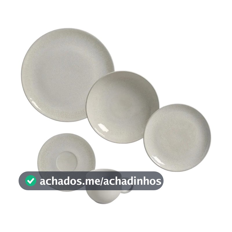 Aparelho de Jantar Coup Cotton 20 Peças em Cerâmica Stoneware Porto Brasil