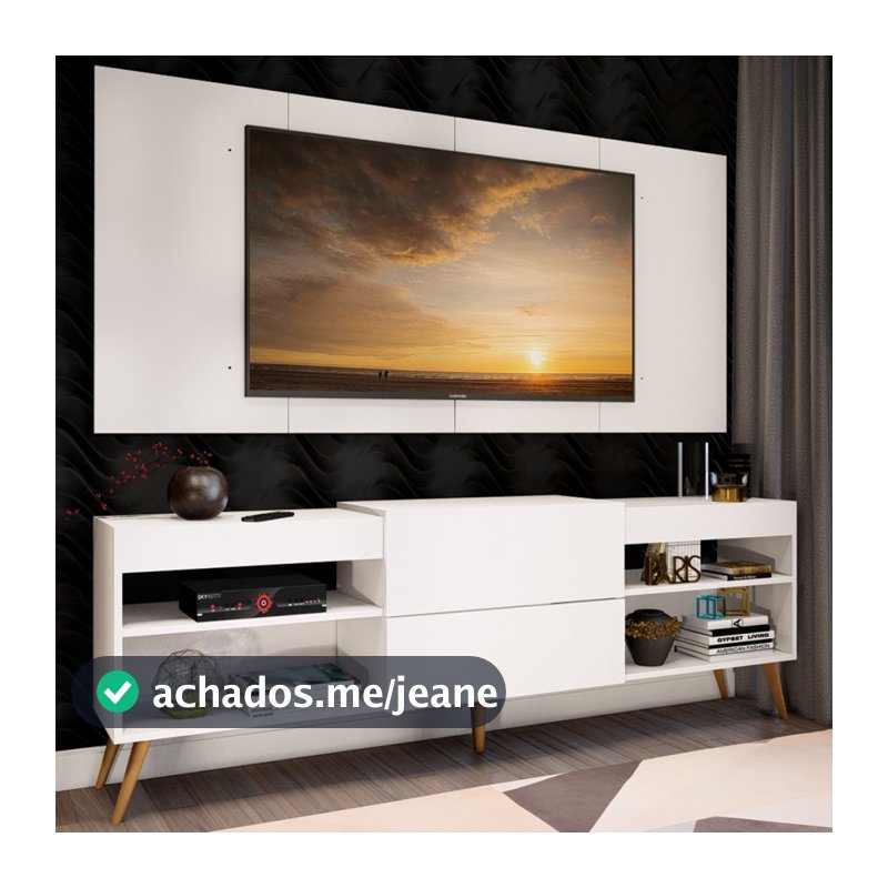 Rack com Painel para TV Até 60 Polegadas Milão 1 Porta 2 Prateleiras